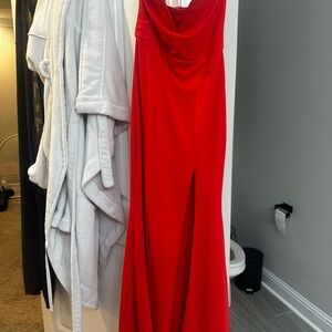 Lulus Elegant Red Strapless Evening Gown